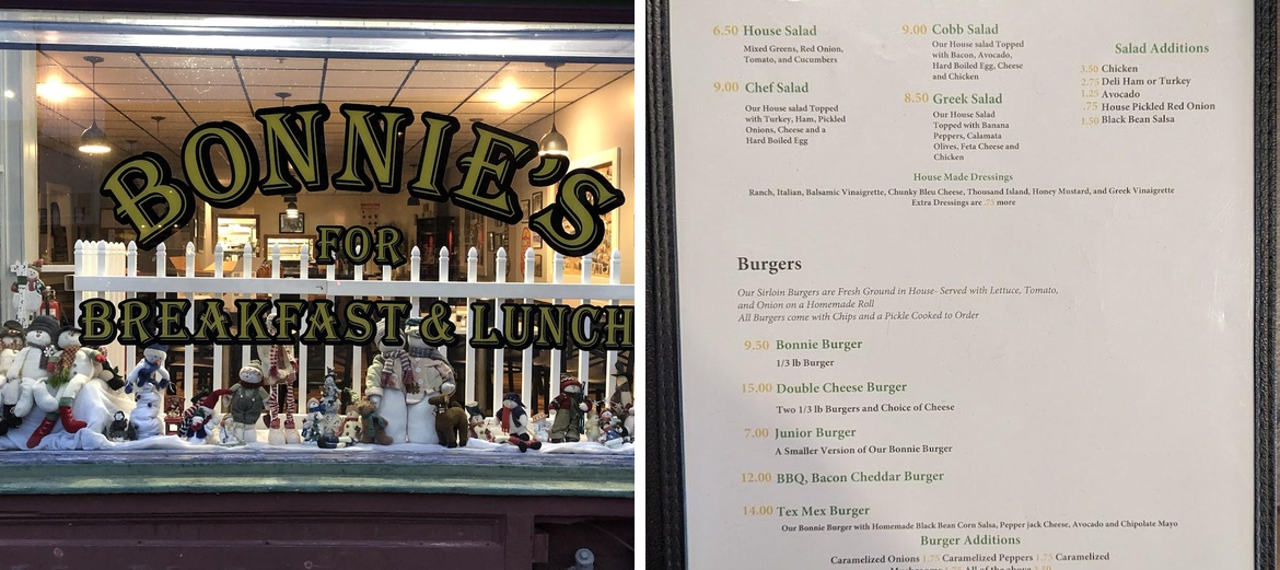 Bonnie's Menu