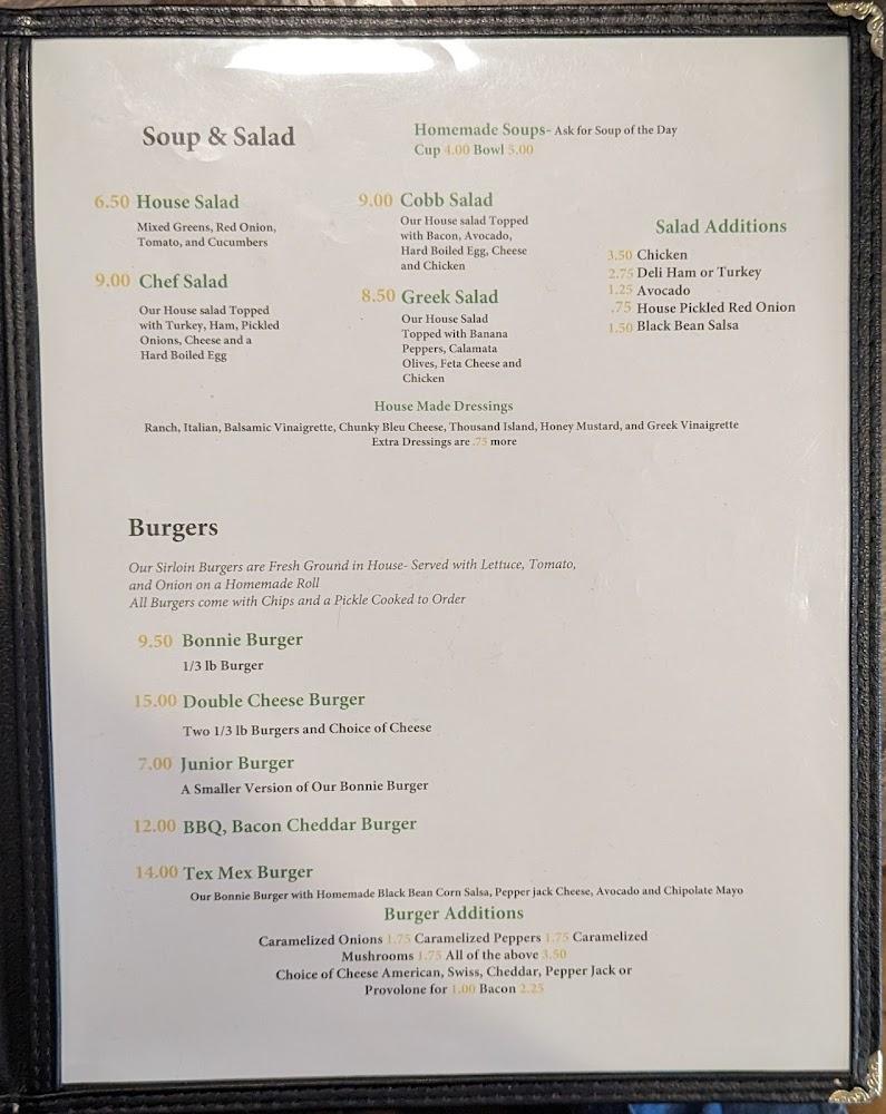 Bonnie's Menu image 1